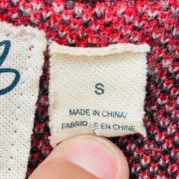 Anthropologie Women's Red Striped Hooded Cardigan Sweater Size S - Picture 4 of 4